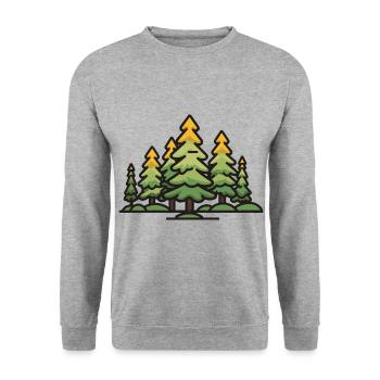 Forêt, Arbres, Nature - Sweat-shirt Unisexe - gris chiné - Devant - Alina (178cm) & Michal (187cm)