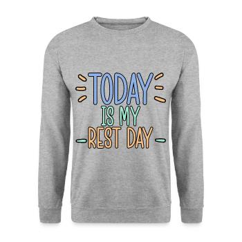 Today Is My Rest Day 4 - Unisex Sweatshirt - salt & pepper - Front - Alina (178cm) & Michal (187cm)