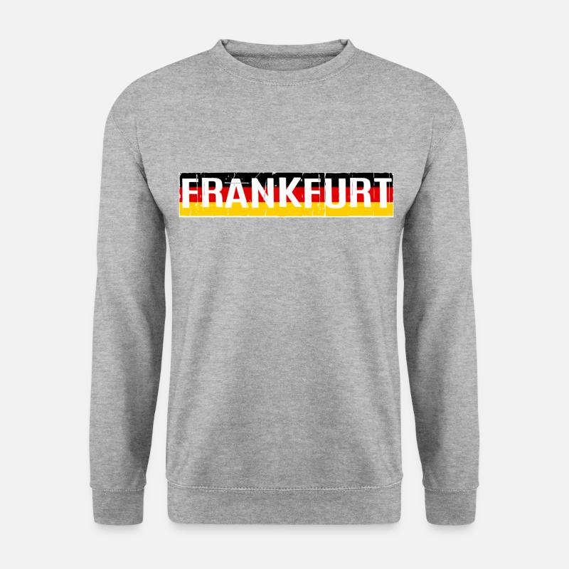 FRANKFURT DEUTSCHLAND GERMANY MAINMETROPOLE HESSEN - Unisex Pullover - Weißgrau meliert