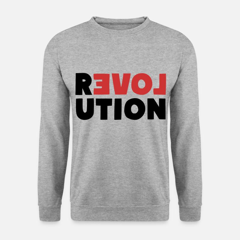REVOLUTION Love - Unisex Pullover - Weißgrau meliert