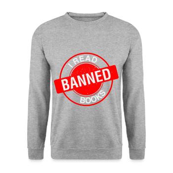 I Read Banned Books 50 - Unisex Sweatshirt - salt & pepper - Front - Alina (178cm) & Michal (187cm)