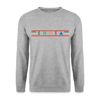 India - Sweat-shirt Unisexe - gris chiné - Devant - Alina (178cm) & Michal (187cm)