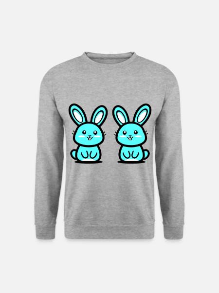 Ostern Symbol Hase - Unisex Pullover - Weißgrau meliert