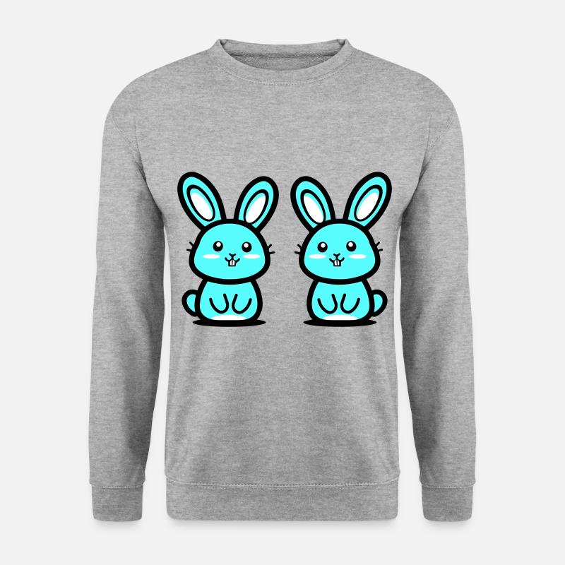 Ostern Symbol Hase - Unisex Pullover - Weißgrau meliert