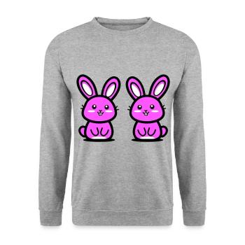 Easter Bunny Easter - Unisex Sweatshirt - salt & pepper - Front - Alina (178cm) & Michal (187cm)