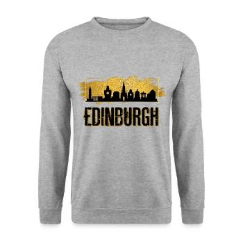 Édimbourg Écosse City Skyline Love Gold - Sweat-shirt Unisexe - gris chiné - Devant - Alina (178cm) & Michal (187cm)