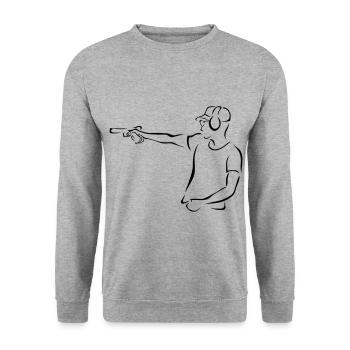 tir sport tir pistolet à air comprimé cadeau - Sweat-shirt Unisexe - gris chiné - Devant - Alina (178cm) & Michal (187cm)
