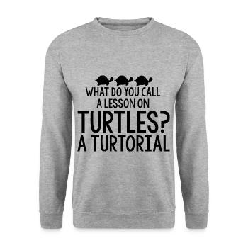 What Do You Call A Lesson On Turtles, A Turtorial4 - Unisex Sweatshirt - salt & pepper - Front - Alina (178cm) & Michal (187cm)