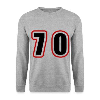 70 Number College - Unisex Sweatshirt - salt & pepper - Front - Alina (178cm) & Michal (187cm)
