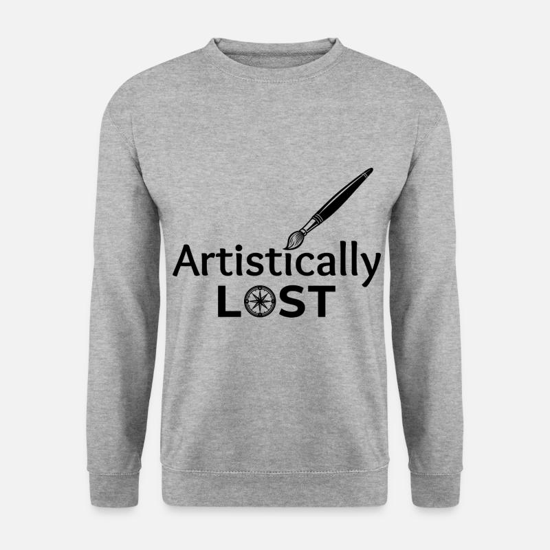 Artistically Lost Compass Map Design - Unisex Sweatshirt - salt & pepper
