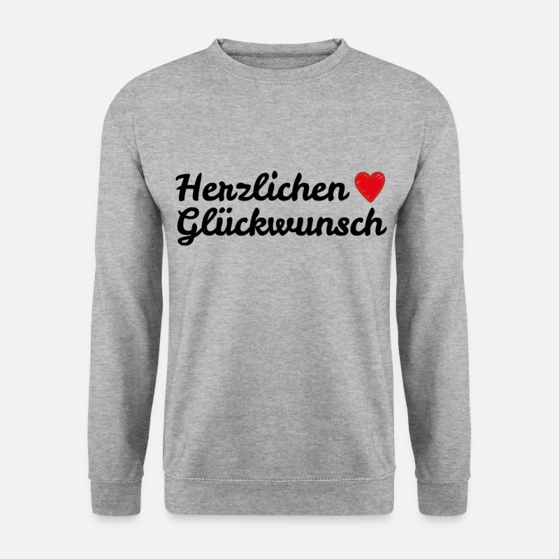 Herzlichen Glückwunsch - Unisex Pullover - Weißgrau meliert