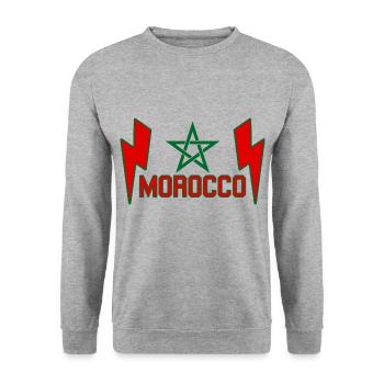 Maroc Étoile Maroc Power - Sweat-shirt Unisexe - gris chiné - Devant - Alina (178cm) & Michal (187cm)