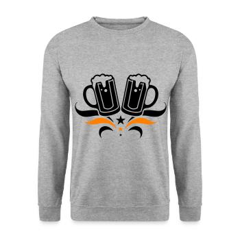 Beer Glass Beer Mug Beer - Unisex Sweatshirt - salt & pepper - Front - Alina (178cm) & Michal (187cm)