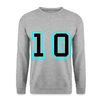 Symbole à 10 chiffres - Sweat-shirt Unisexe - gris chiné - Devant - Alina (178cm) & Michal (187cm)