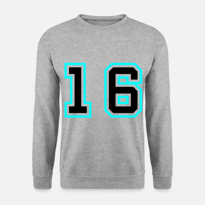 16 Number symbol - Unisex Sweatshirt - salt & pepper