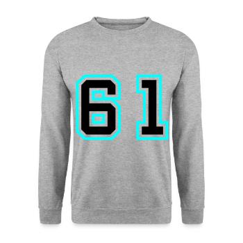 61 Symbole numérique - Sweat-shirt Unisexe - gris chiné - Devant - Alina (178cm) & Michal (187cm)