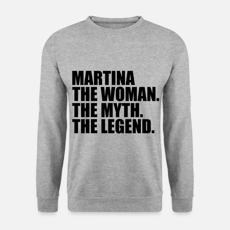 Woman Mythos Legende Name Martina - Unisex Pullover - Weißgrau meliert