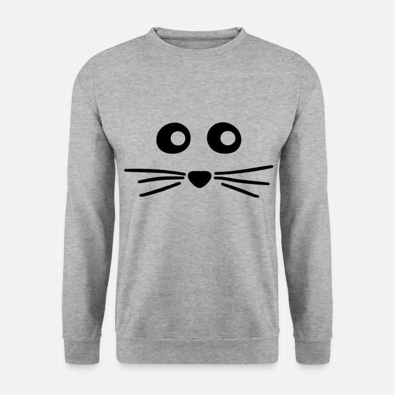 Maus Niedlicher Mäuse Blick - Unisex Pullover - Weißgrau meliert