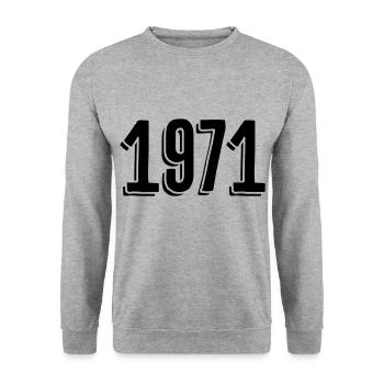 Year of birth 1971 Gifts - Unisex Sweatshirt - salt & pepper - Front - Alina (178cm) & Michal (187cm)