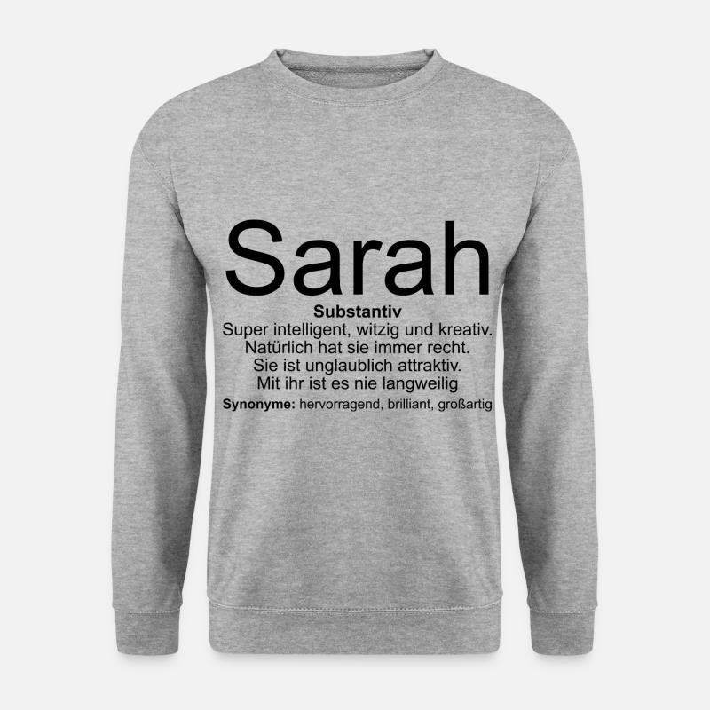 Name Definition Sarah - Unisex Pullover - Weißgrau meliert