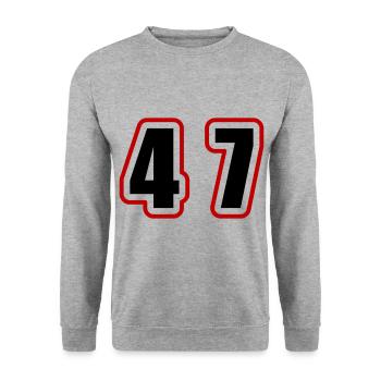47 Number College - Unisex Sweatshirt - salt & pepper - Front - Alina (178cm) & Michal (187cm)