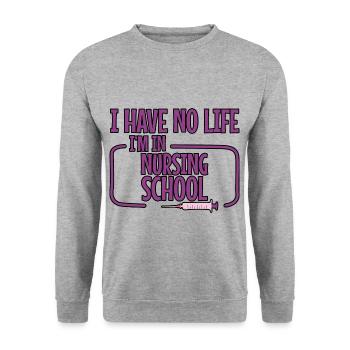 Je n’ai pas de vie Je suis à l’école d’infirmières 2 - Sweat-shirt Unisexe - gris chiné - Devant - Alina (178cm) & Michal (187cm)