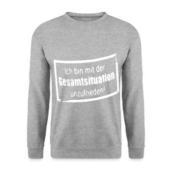 Gesamtsituation - Unisex Pullover - Weißgrau meliert - Vorne - Alina (178cm) & Michal (187cm)