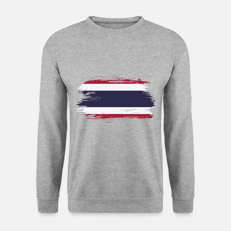 Thailand Flagge - Unisex Pullover - Weißgrau meliert