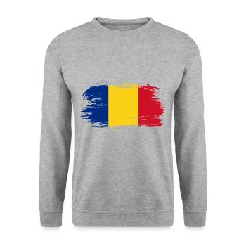 Roumanie Drapeau - Sweat-shirt Unisexe - gris chiné - Devant - Alina (178cm) & Michal (187cm)