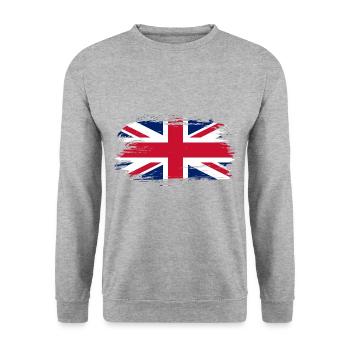 United Kingdom Flag - Unisex Sweatshirt - salt & pepper - Front - Alina (178cm) & Michal (187cm)