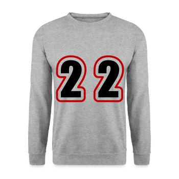 22 Nombre Collège - Sweat-shirt Unisexe - gris chiné - Devant - Alina (178cm) & Michal (187cm)