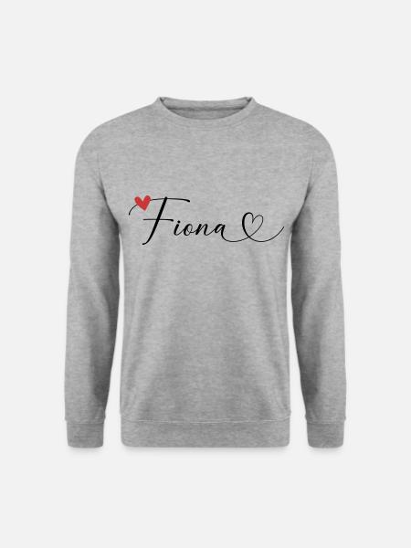 Fiona Nom Prénom Calligraphie coeur - Sweat-shirt Unisexe - gris chiné