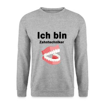 I am a dental technician - Unisex Sweatshirt - salt & pepper - Front - Alina (178cm) & Michal (187cm)