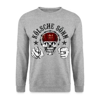 Kölsche Sönn Star - Unisex Pullover - Weißgrau meliert - Vorne - Alina (178cm) & Michal (187cm)