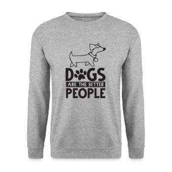 Dogs dogs - Unisex Sweatshirt - salt & pepper - Front - Alina (178cm) & Michal (187cm)