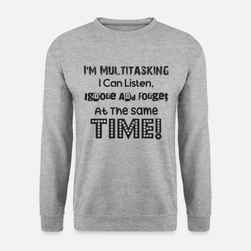 ADHS - Ich bin Multitasking - Unisex Pullover - Weißgrau meliert