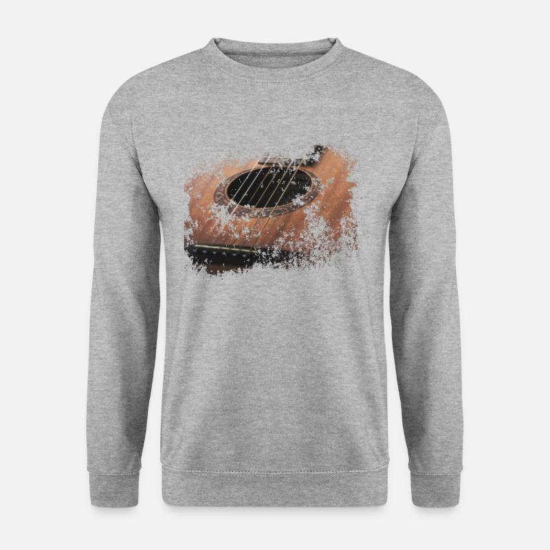 Gitarre - Unisex Pullover - Weißgrau meliert