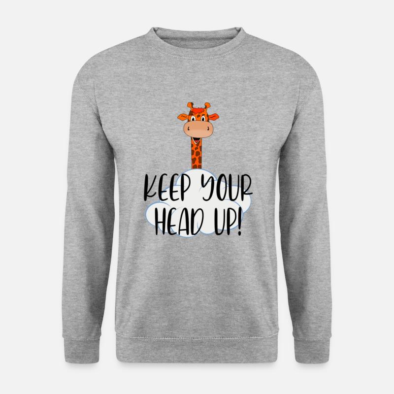Kopf hoch! - Unisex Pullover - Weißgrau meliert