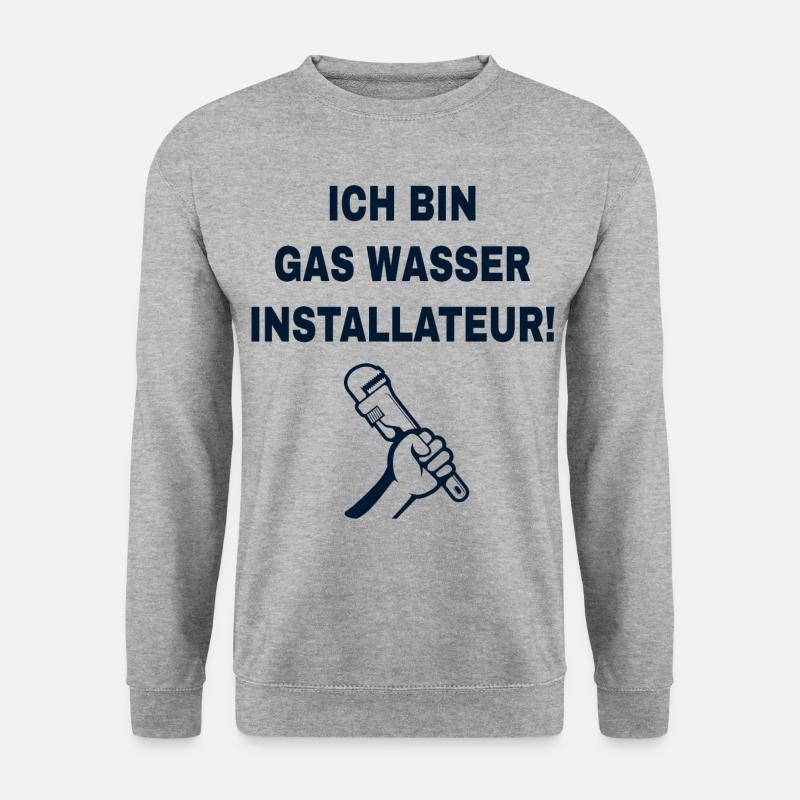 Gas Wasser Scheiße - Unisex Pullover - Weißgrau meliert