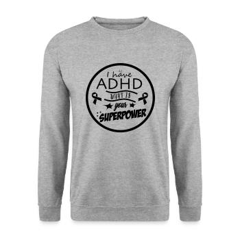 Adhs - Unisex Pullover - Weißgrau meliert - Vorne - Alina (178cm) & Michal (187cm)