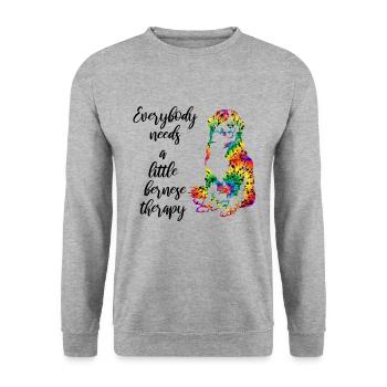 Chien de montagne bernois - Sweat-shirt Unisexe - gris chiné - Devant - Alina (178cm) & Michal (187cm)