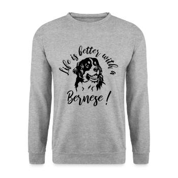 Bernese Mountain Dog - Unisex Sweatshirt - salt & pepper - Front - Alina (178cm) & Michal (187cm)