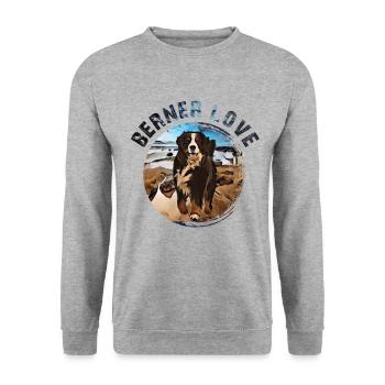 Crabot bernois de montagne - Sweat-shirt Unisexe - gris chiné - Devant - Alina (178cm) & Michal (187cm)