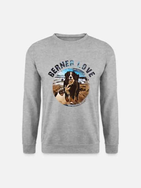 Berner Berghund - Unisex Pullover - Weißgrau meliert