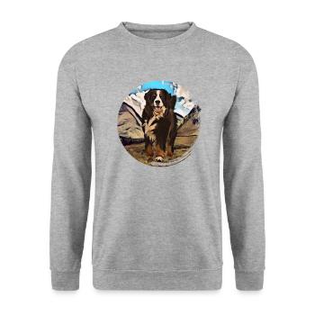 Crabot bernois de montagne - Sweat-shirt Unisexe - gris chiné - Devant - Alina (178cm) & Michal (187cm)