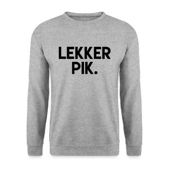 Schöner Schwanz. - Unisex Pullover - Weißgrau meliert - Vorne - Alina (178cm) & Michal (187cm)