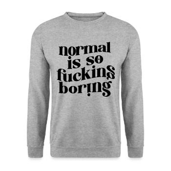 Normalen - Unisex Pullover - Weißgrau meliert - Vorne - Alina (178cm) & Michal (187cm)