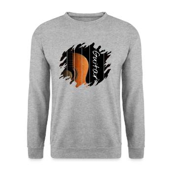Guitare - Sweat-shirt Unisexe - gris chiné - Devant - Alina (178cm) & Michal (187cm)