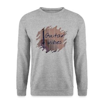 Gitarre - Unisex Pullover - Weißgrau meliert - Vorne - Alina (178cm) & Michal (187cm)
