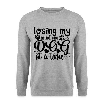 Citation de chien - Sweat-shirt Unisexe - gris chiné - Devant - Alina (178cm) & Michal (187cm)